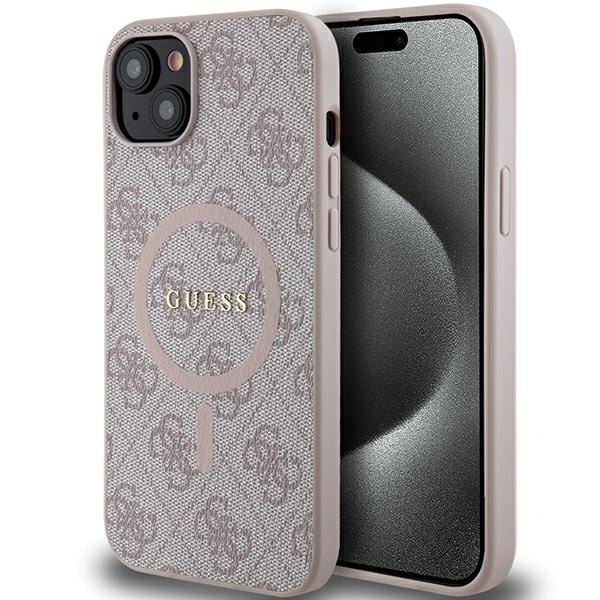 Etui Guess GUHMP15MG4GFRP Apple iPhone 15 Plus / 14 Plus hardcase 4G Collection Leather Metal Logo MagSafe różowy/pink