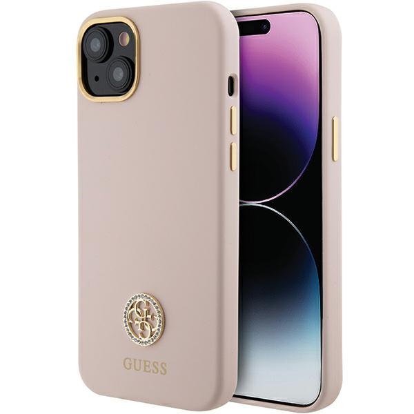 Etui Guess GUHCP15SM4DGPP iPhone 15 jasnoróżowy/pink hardcase Silicone Logo Strass 4G