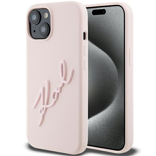 Etui Karl Lagerfeld KLHCP15SSKSBMCP iPhone 15 różowy/pink hardcase Silicone Etui Karl Script