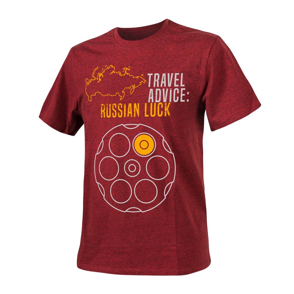 Helikon - Koszulka T-Shirt Travel Advice Russian Luck - Czerwony/Czarny Melanż - TS-TRL-CO-2501Z