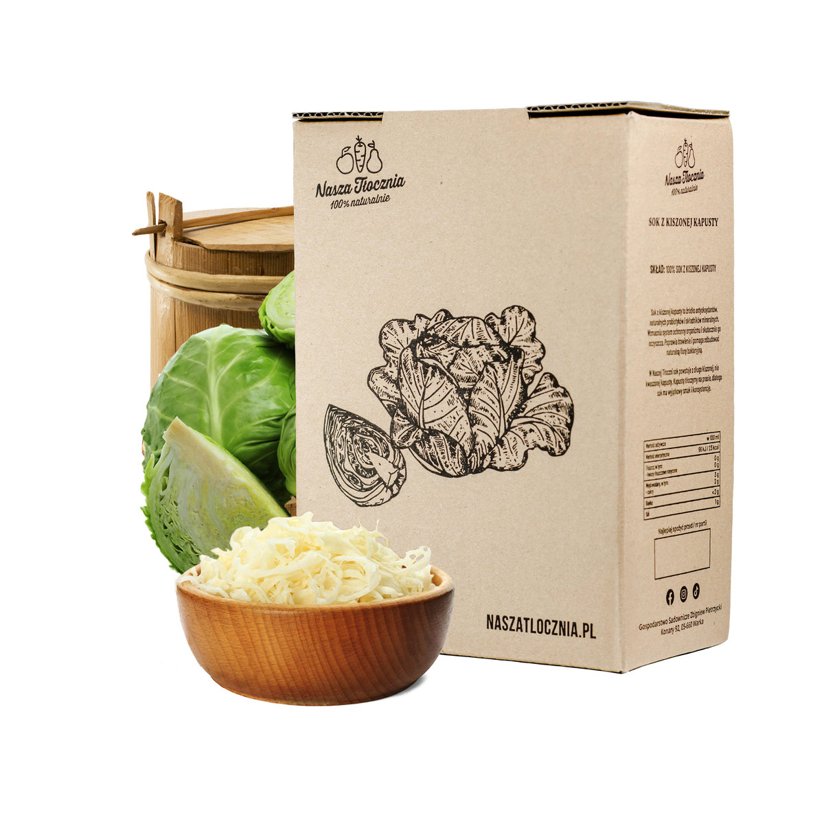 Zakwas KISZONA KAPUSTA probiotyki superfood odporność z kiszonej kapusty 3L