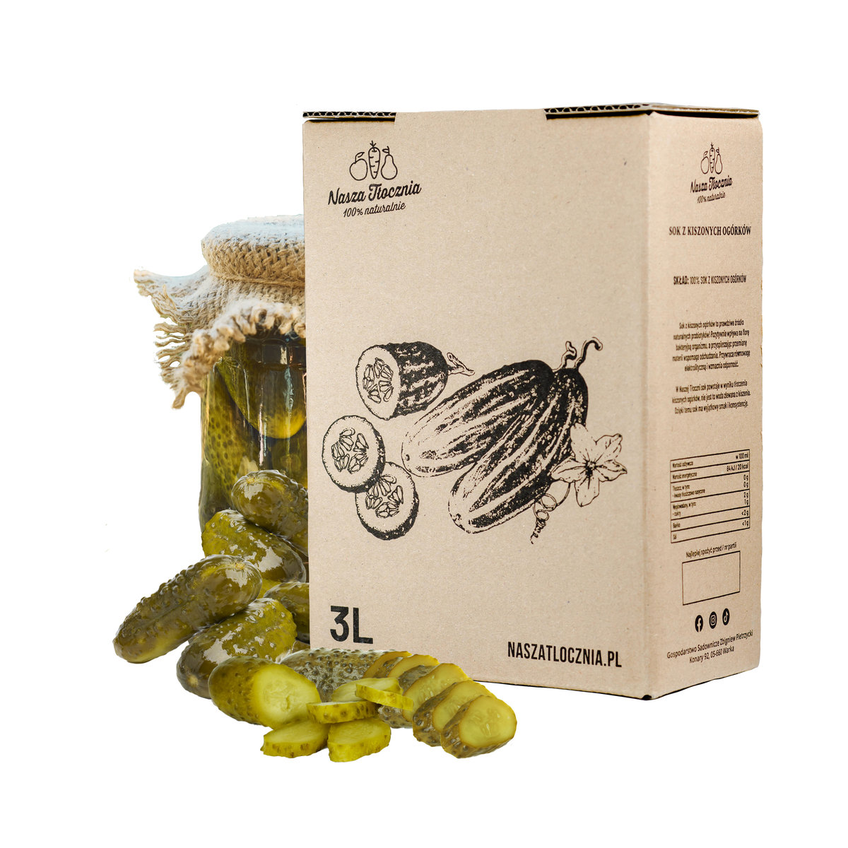 Sok z kiszonych ogórków z czosnkiem ZAKWAS 3L