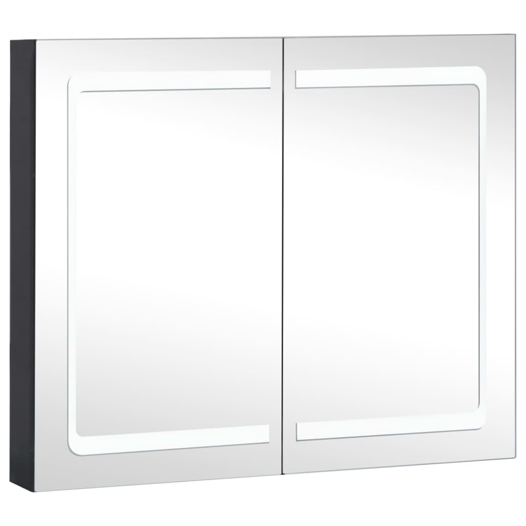 Szafka z lustrem LED, antracyt, 80x12,2x68 cm / AAALOE