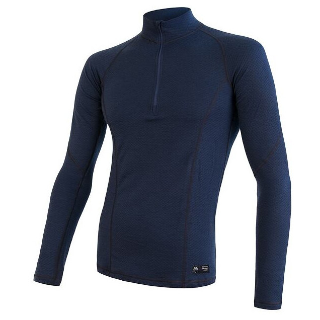 Męska koszulka Sensor Merino DF zip Rozmiar: M / Kolor: niebieski