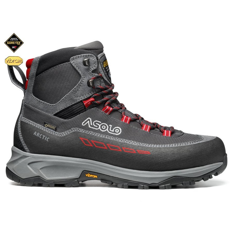 Buty męskie Asolo Arctic GV Rozmiar butów (UE): 43 2/3 / Kolor: szary/czerwony