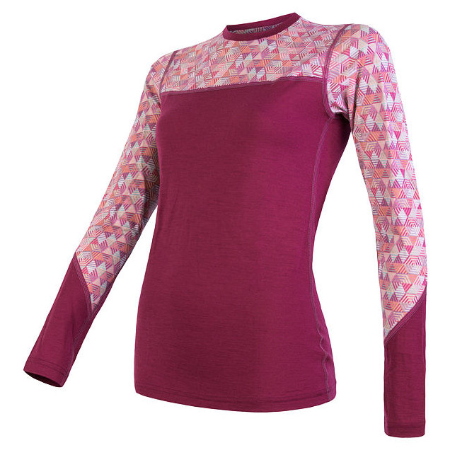 Damska koszulka Sensor Merino Impress (long sleeve) Rozmiar: S / Kolor: fioletowy
