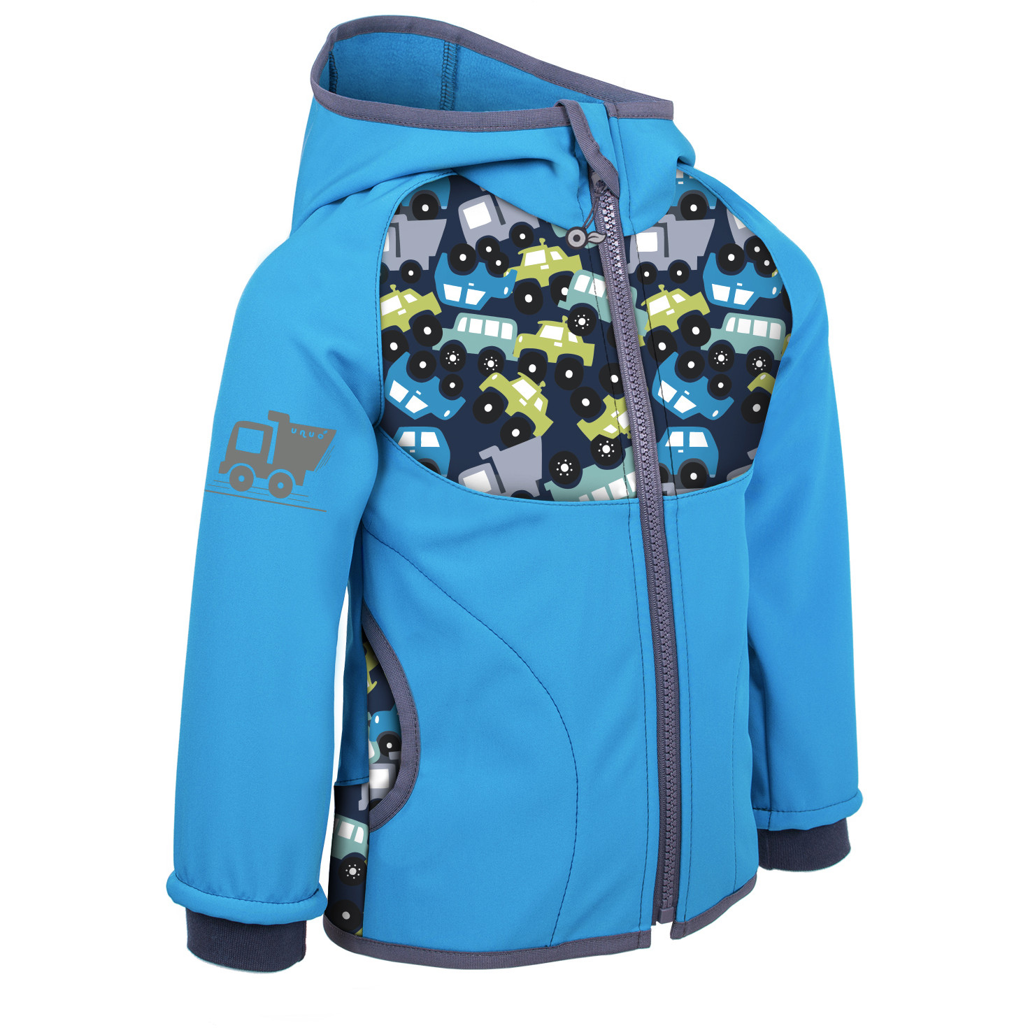 Dziecięca kurtka softshellowa Unuo fleece vzor Rozmiar dziecięcy: 74-80 / Kolor: niebieski