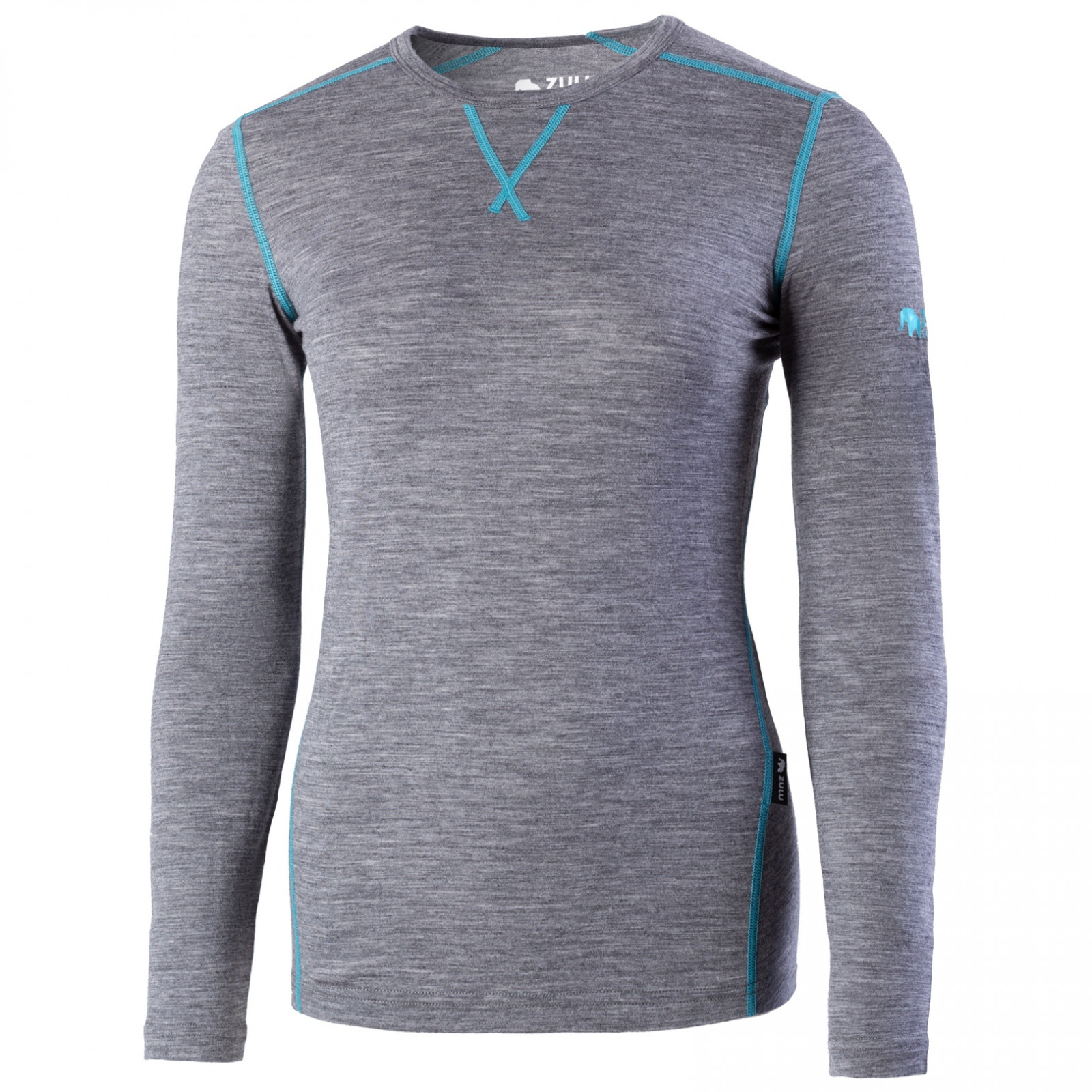 Koszulka damska Zulu Merino 160 Long Rozmiar: L / Kolor: szary/niebieski