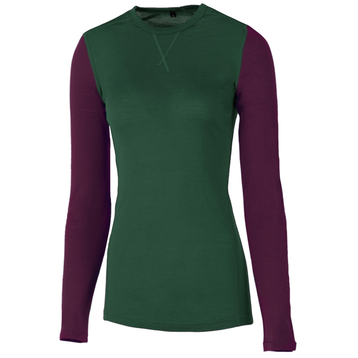 Koszulka damska Warg Merino 165 Long Rozmiar: M / Kolor: zielony/czerwony