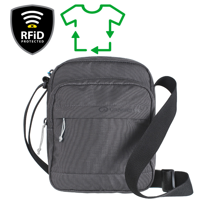Torba naramienna LifeVenture RFiD Shoulder Bag Recycled Kolor: szary