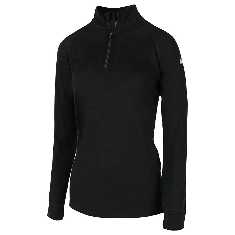 Koszulka damska Zulu Merino 160 Zip Long Rozmiar: XL / Kolor: czarny