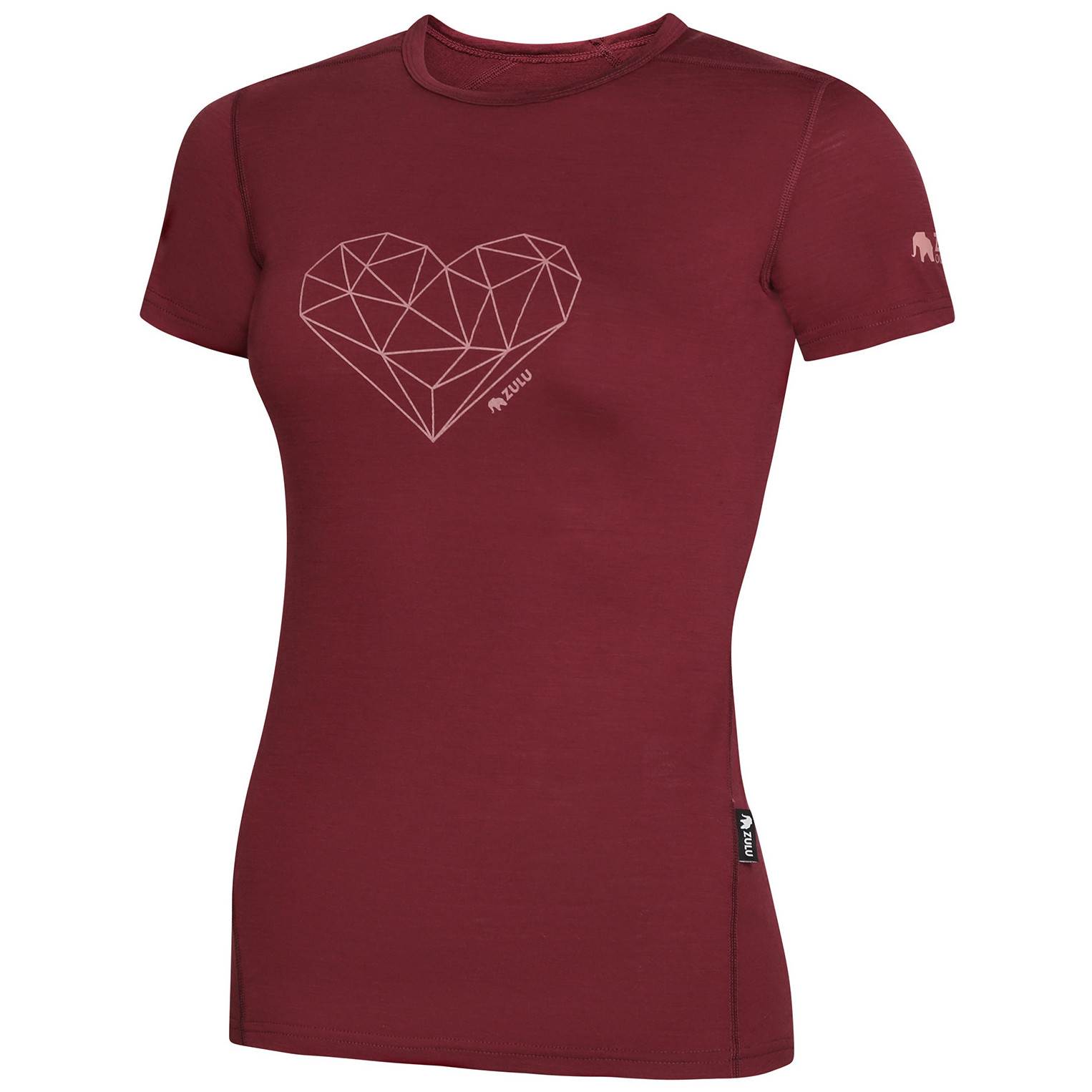 Koszulka damska Zulu Merino 160 Short Heart Rozmiar: XXL / Kolor: bordowy