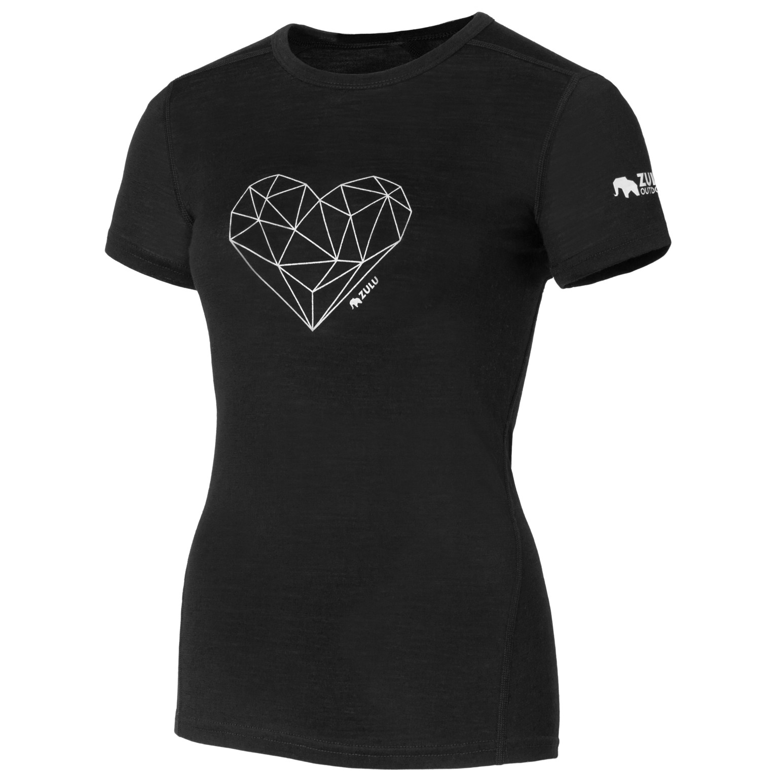 Koszulka damska Zulu Merino 160 Short Heart Rozmiar: XL / Kolor: czarny