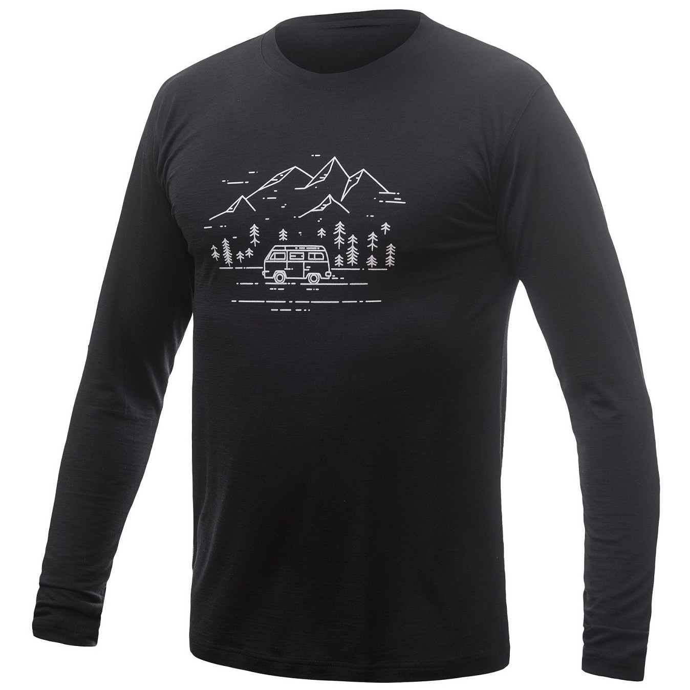 Męska koszulka Sensor Merino Active Pt Van Life dl.rukáv Rozmiar: M / Kolor: czarny