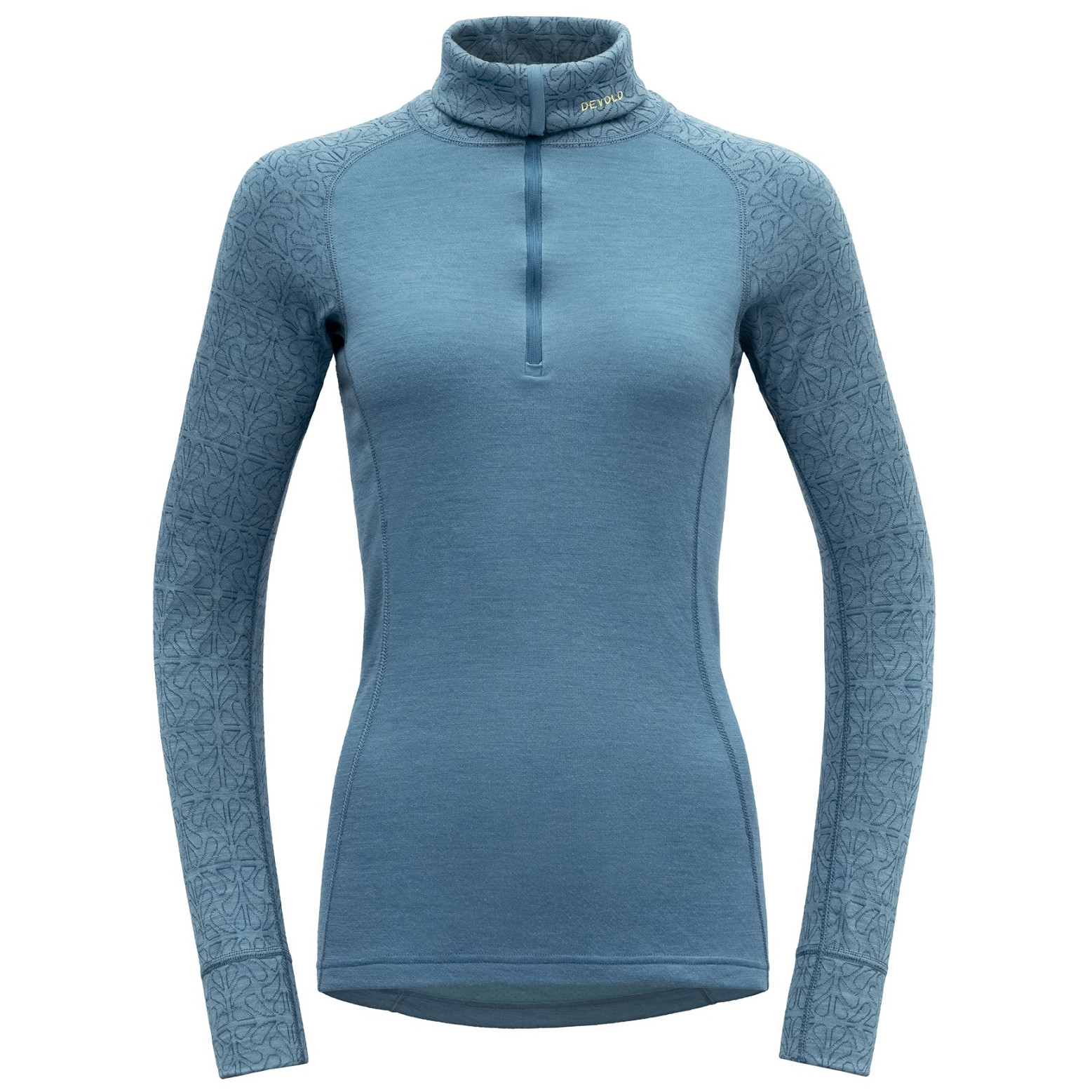 Damska koszulka Devold Duo Active Merino 205 Z.Neck Rozmiar: S / Kolor: jasnoniebieski