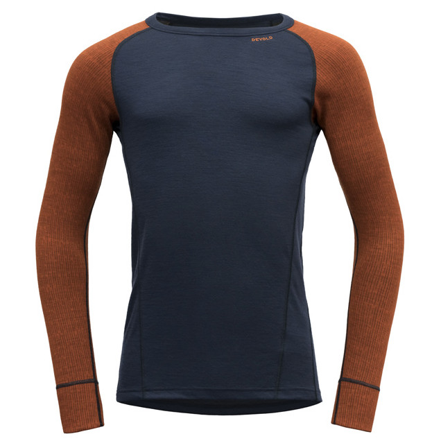 Męska koszulka Devold Duo Active Merino 205 Shirt Rozmiar: XL / Kolor: niebieski/pomarańczowy
