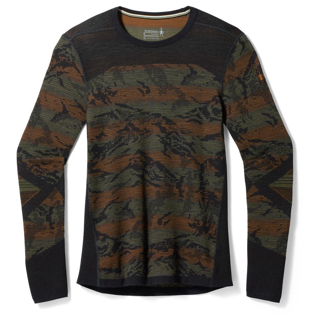 Męska koszulka Smartwool M Intraknit Thermal Mrn Bl Pattern Crew Rozmiar: L / Kolor: szary/zielony