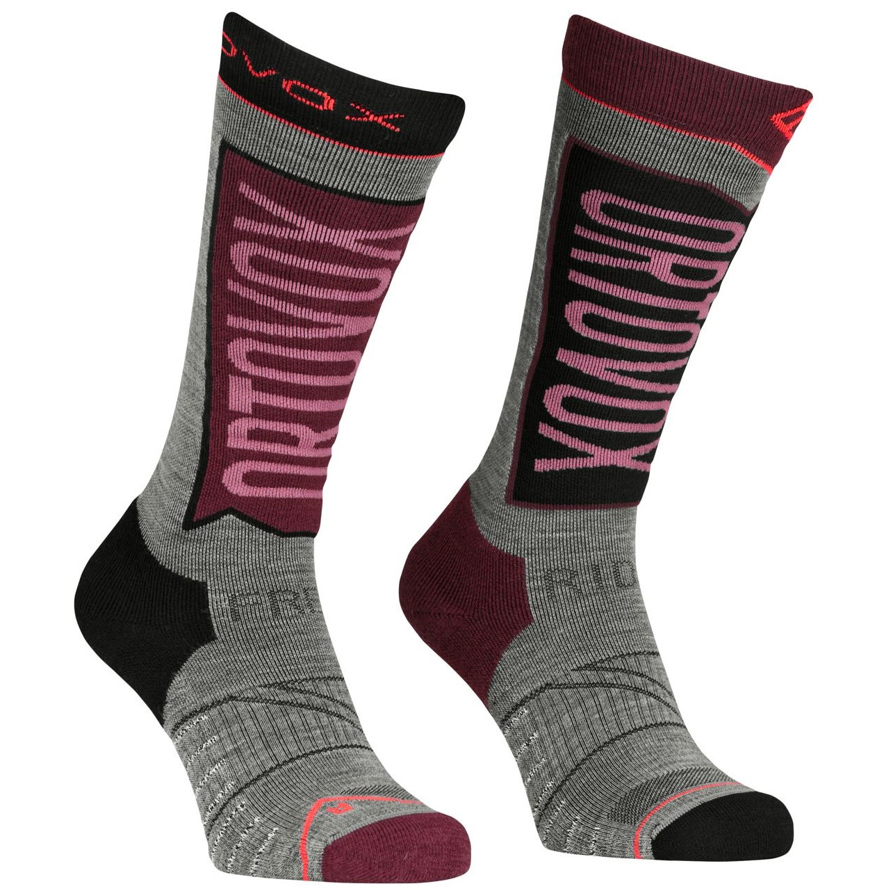 Damskie skarpety Ortovox Free Ride Long Socks W Rozmiar skarpet: 42-44 / Kolor: różowy