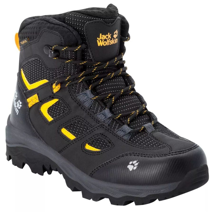 Buty dziecięce Jack Wolfskin Vojo Texapore Mid K Rozmiar butów (UE): 33 / Kolor: czarny/żółty