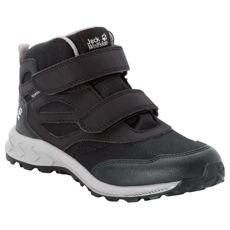 Buty dziecięce Jack Wolfskin Woodland Texapore Mid Vc K Rozmiar butów (UE): 29 / Kolor: czarny/szary