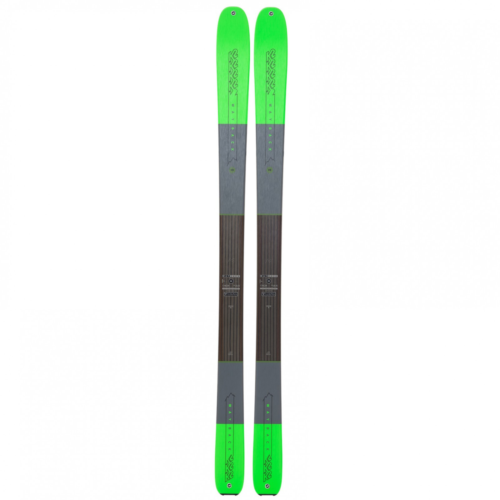 Narty skitourowe K2 Wayback 89 Długość nart: 174 cm / Kolor: zielony/brązowy