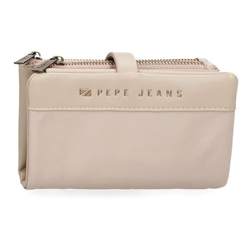 Pepe Jeans Morgan Portfel z wizytówką Beżowy 14,5x9x2 cms Poliester i PU by Joumma Bags, Beis, Talla única, Portfel z karty