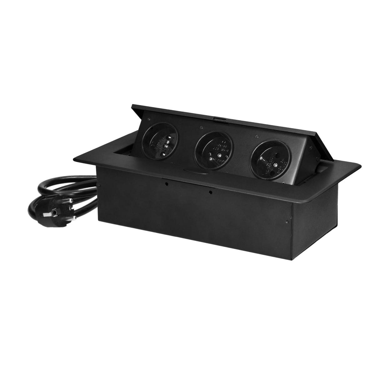 Przedłużacz podblatowy 3x2P+Z 1,5 m czarny ORNO 5908254841132