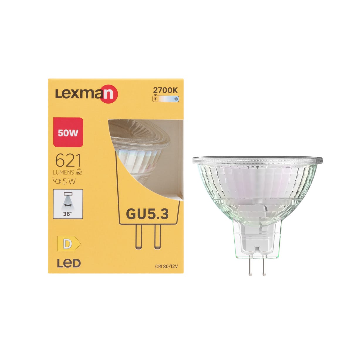 Żarówka LED GU5.3 5 W 621 lm Ciepła biel Lexman