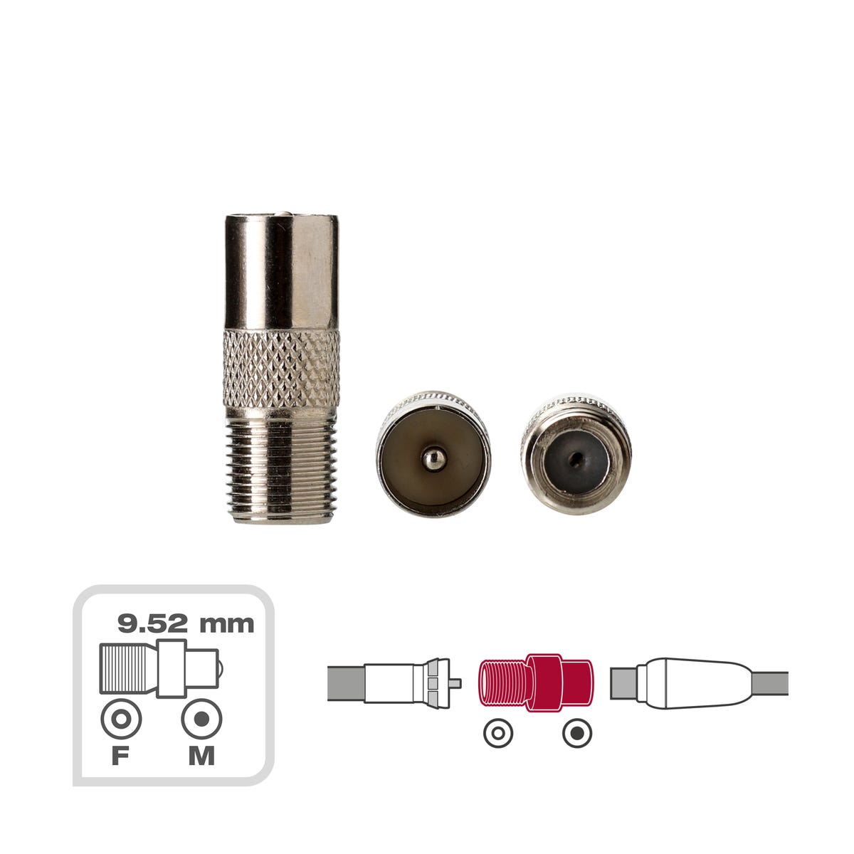 Wtyk antenowy męski skręcany Typ F LEXMAN