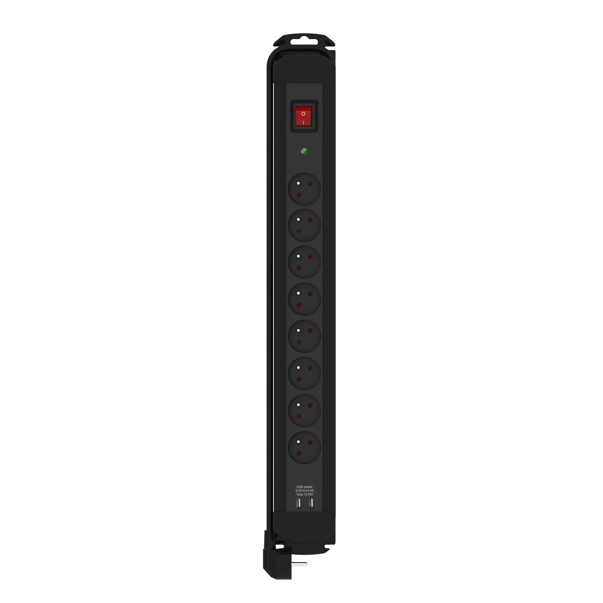 Przedłużacz z 8 gniazdami 2x USB 3m Czarny 3276007183276
