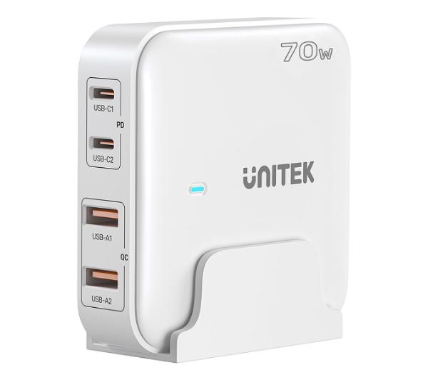 Unitek Ładowarka biurkowa GaN 70W 2x USB-A 2x USB-C - darmowy odbiór w 22 miastach i bezpłatny zwrot Paczkomatem aż do 15 dni