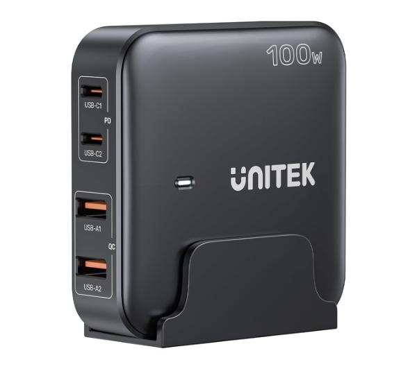 Unitek Ładowarka biurkowa GaN 100W 2x USB-A 2x USB-C - darmowy odbiór w 22 miastach i bezpłatny zwrot Paczkomatem aż do 15 dni