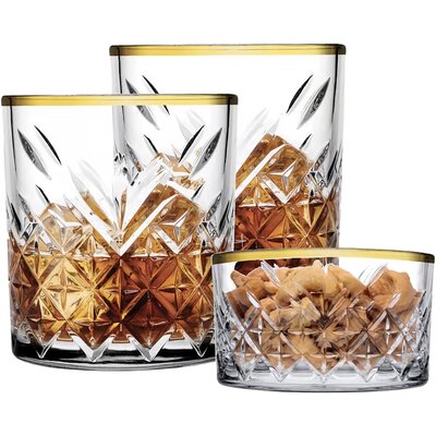 Zestaw 2 szklanek i miseczki Timeless Gold 345 / 255 ml PASABAHCE