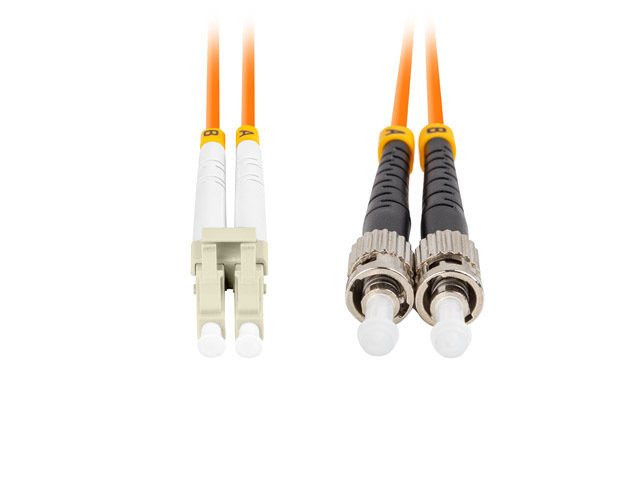 Lanberg, Patchcord światłowodowy MM ST/UPC-LC/UPC Duplex 3.0mm OM2 50/125 LSZH, pomarańczowy, 15 m