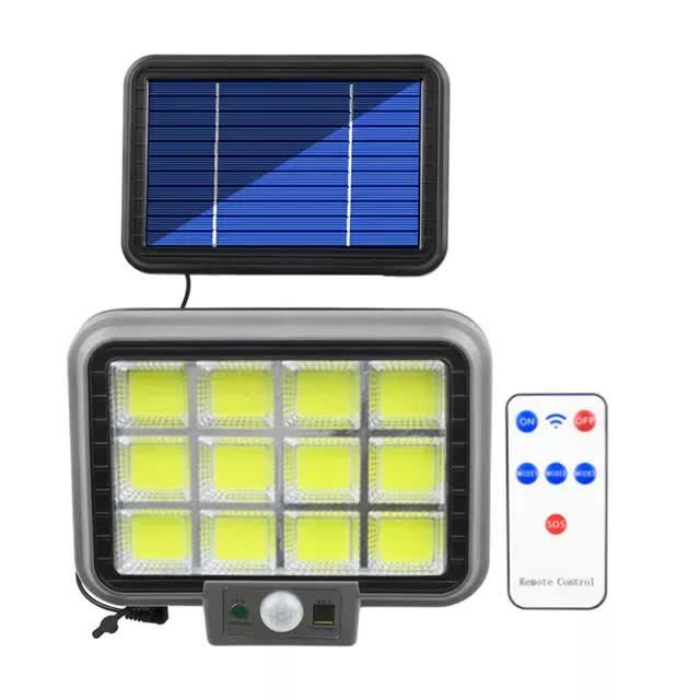 Ścienna lampa solarna HS-8022 40w pilot, czujnik ruchu i zmierzchu