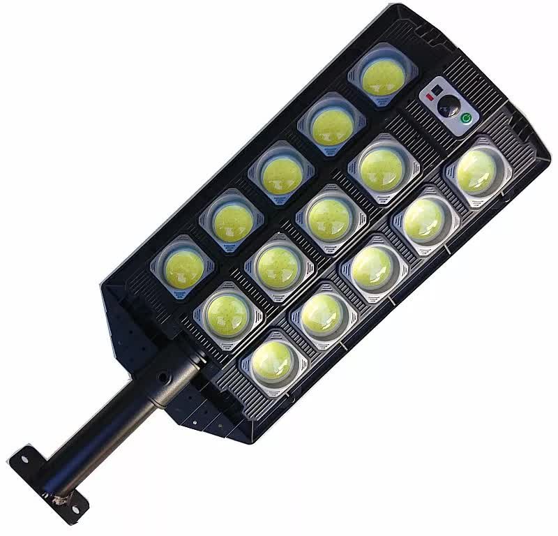 Latarnia lampa solarna 434 cob 800W czujnik ruchu, pilot i mocowanie