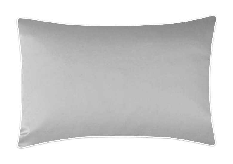 Poszewka satyna bawełniana 40x40 San Antonio jasny szary z białą lamówką Maro Home