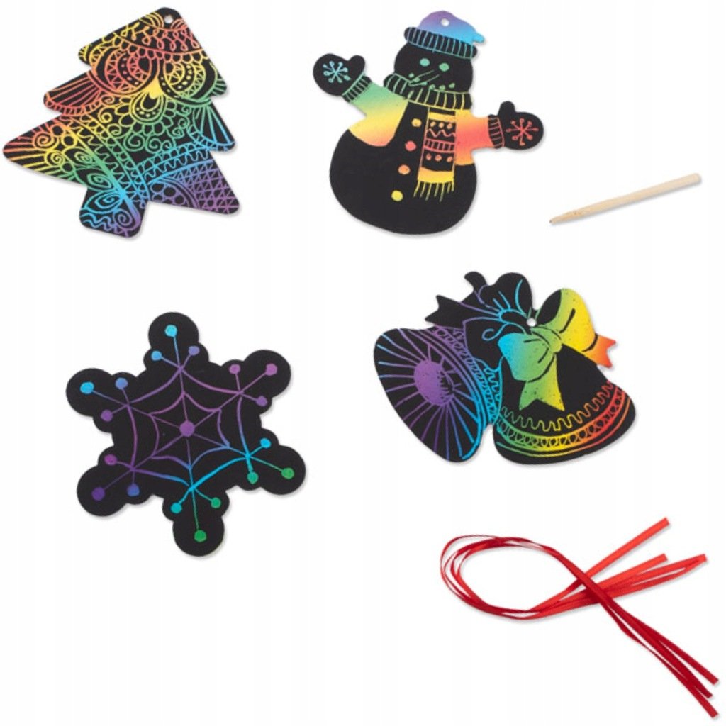 Zawieszki świąteczne DO ZDRAPYWANIA na choinkę