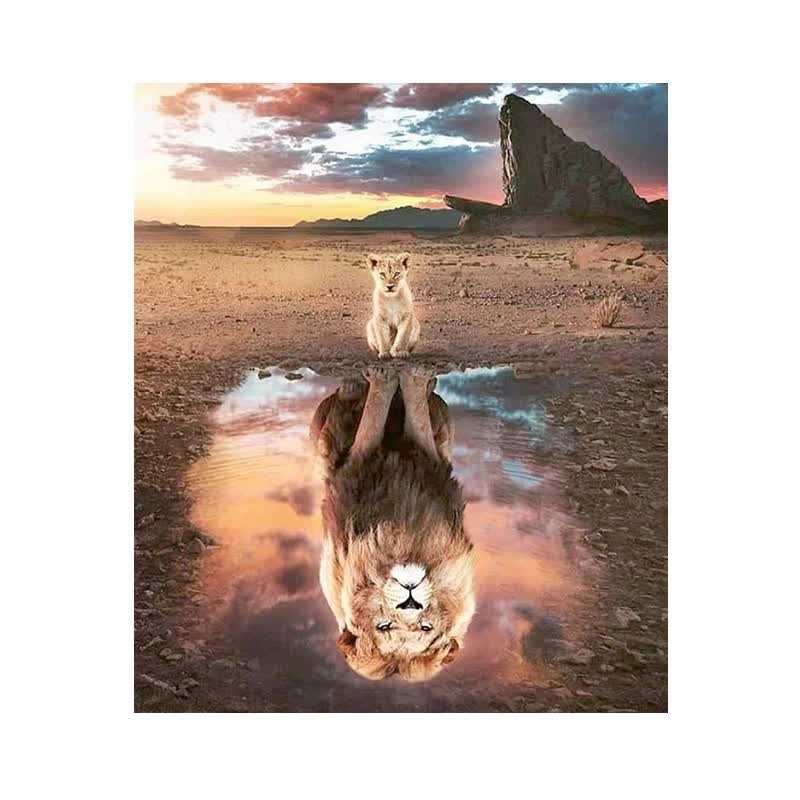 Diamond painting haft diamentowy mozaika 5D lew (274) 25x35cm do wyklejania