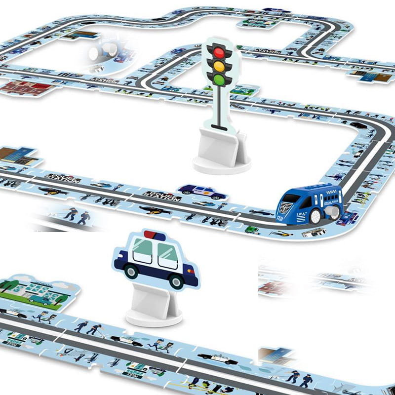 Droga - tor dla samochodów Policja - Puzzle  44 elementy