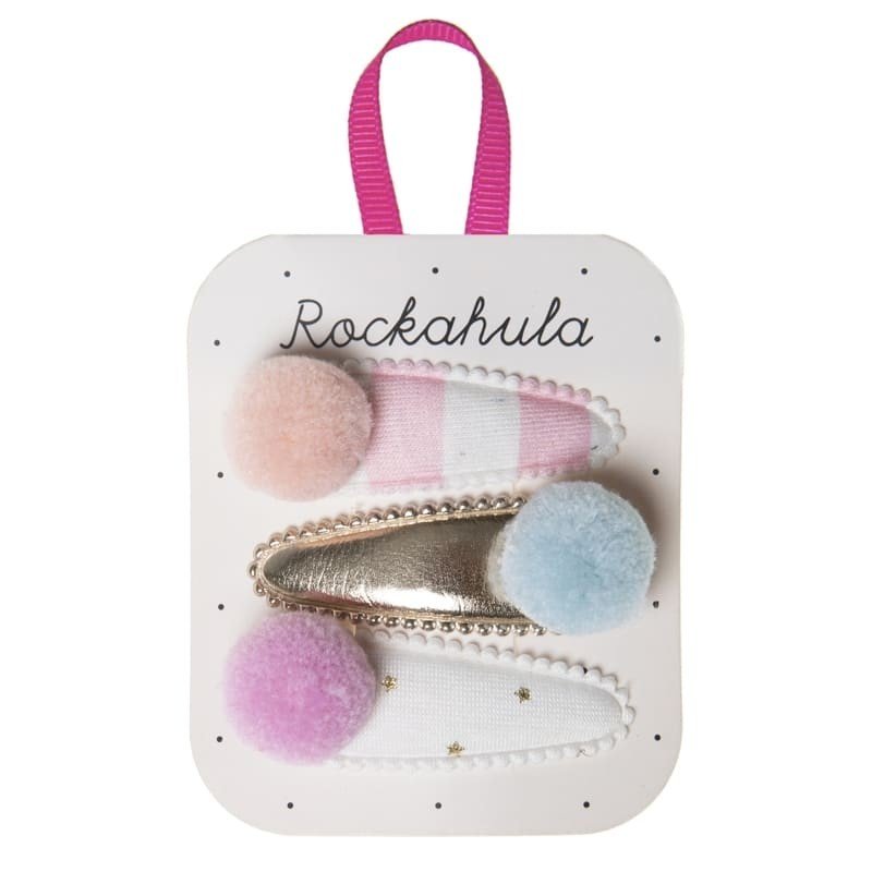 Rockahula Kids - 3 Spinki do Włosów Bonbon Pom Pom