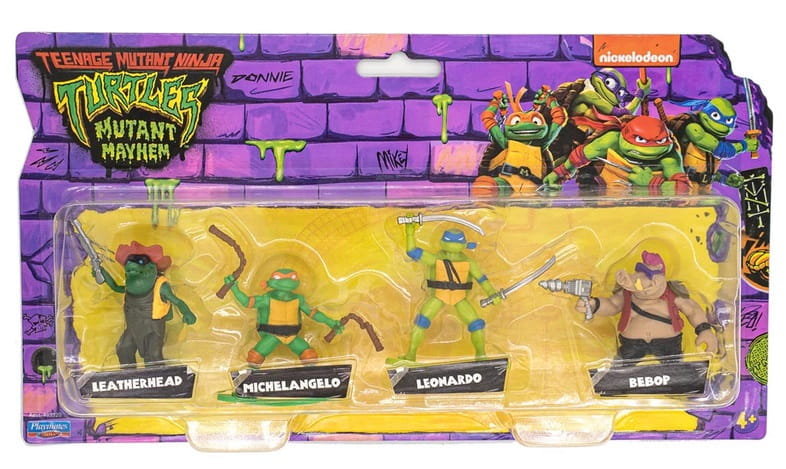 Wojownicze Żółwie Ninja Leonardo Michelangelo Bebop Leatherhead Figurki 4 Szt. Playmates