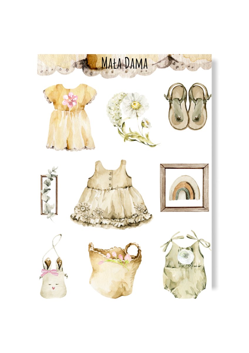 Naklejki boho mała dziewczynka do albumu metryczki