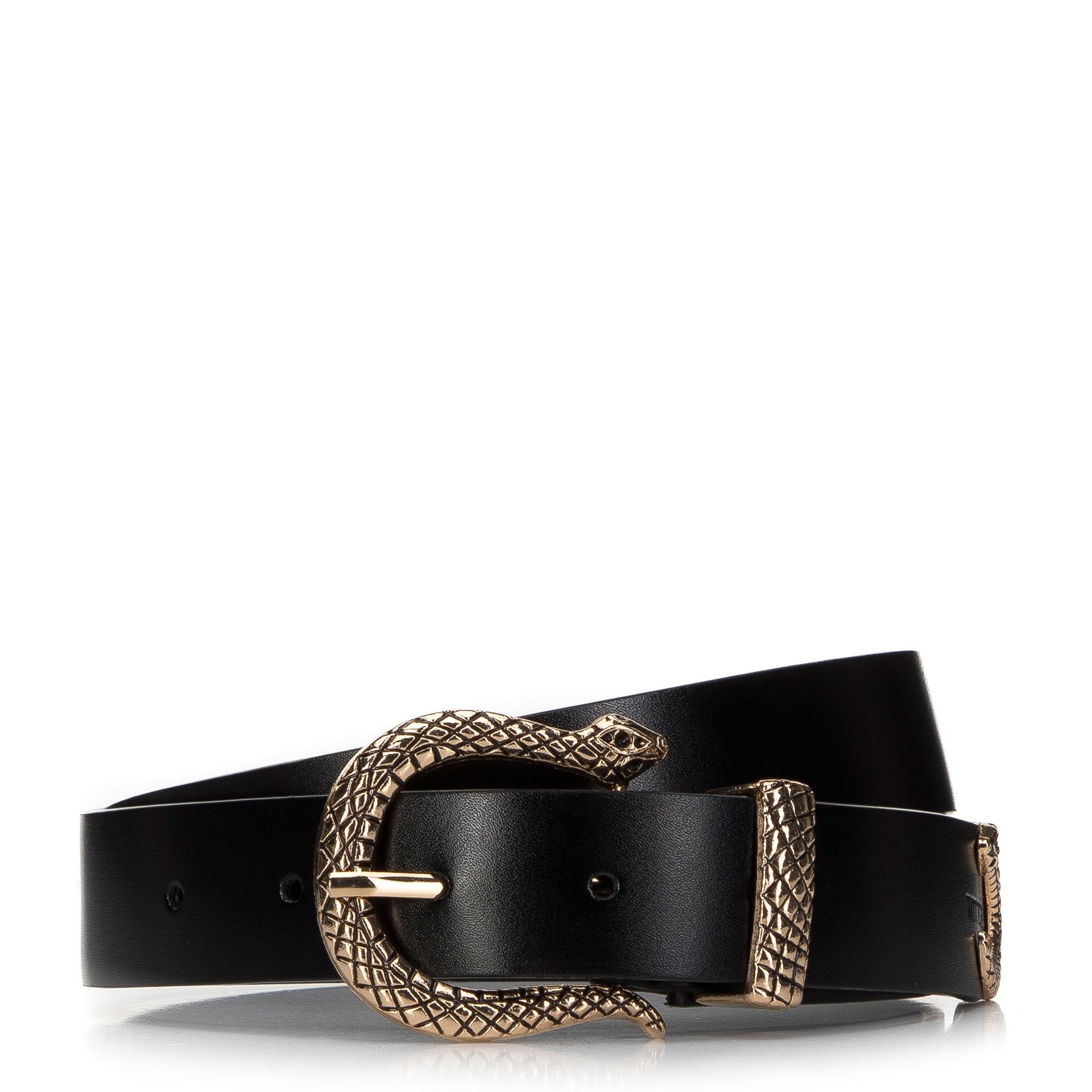 Damski pasek skórzany z klamrą w kształcie węża