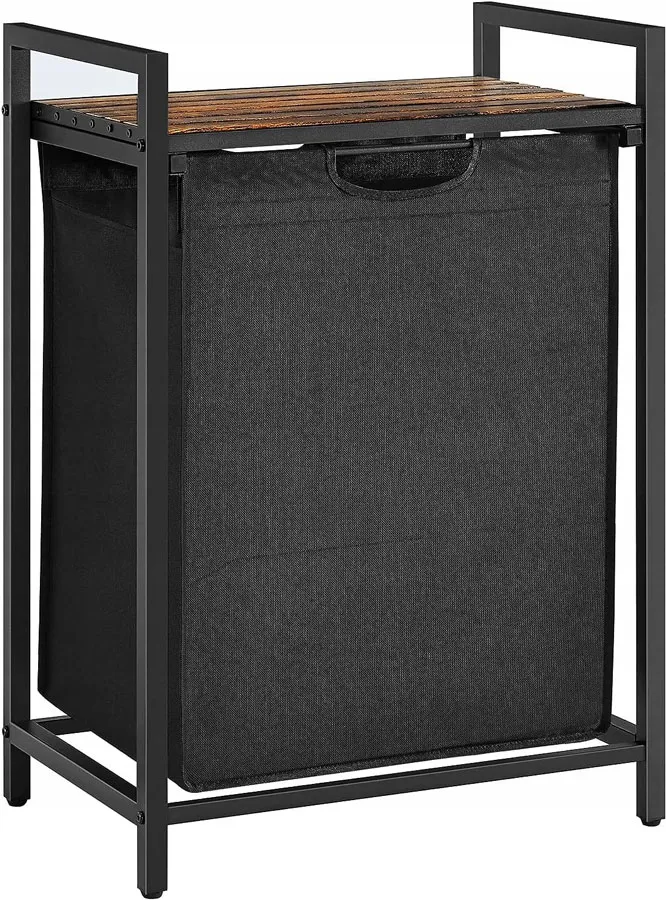 Szafka Łazienkowa Z Wysuwanym Koszem Rustykalny Brąz E3-S04