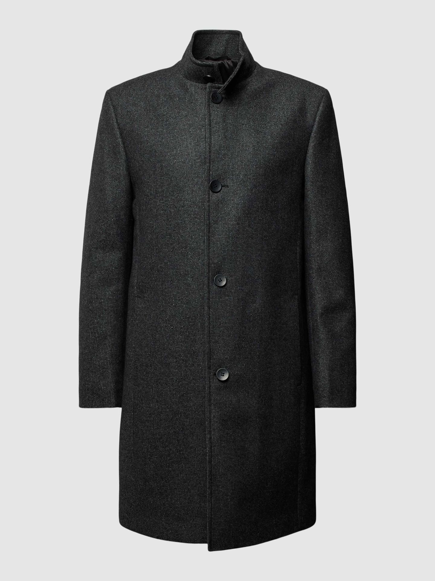 Płaszcz z mieszanki wełny ze stójką