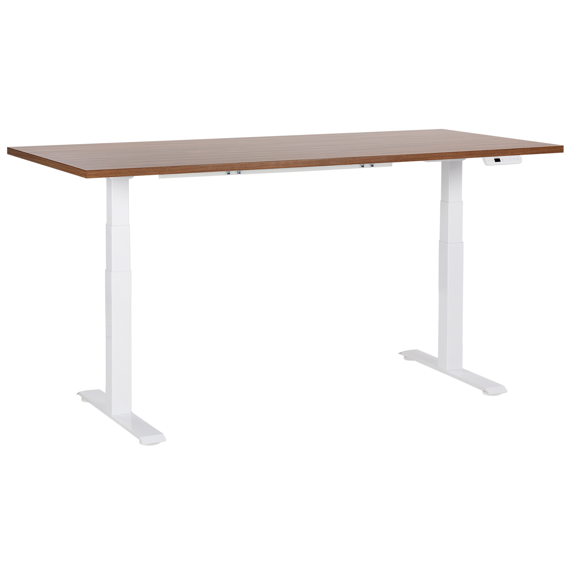 Фото - Офісний стіл Biurko regulowane elektrycznie 180 x 80 cm ciemne drewno z białym DESTINES