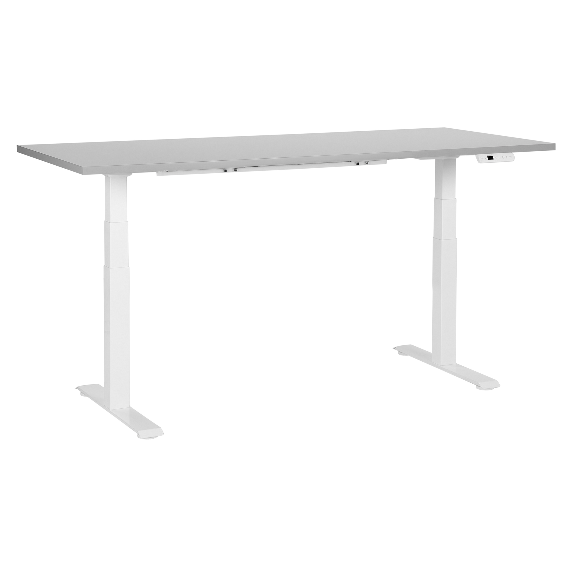 Фото - Офісний стіл Biurko regulowane elektrycznie 180 x 80 cm szaro-białe DESTINES