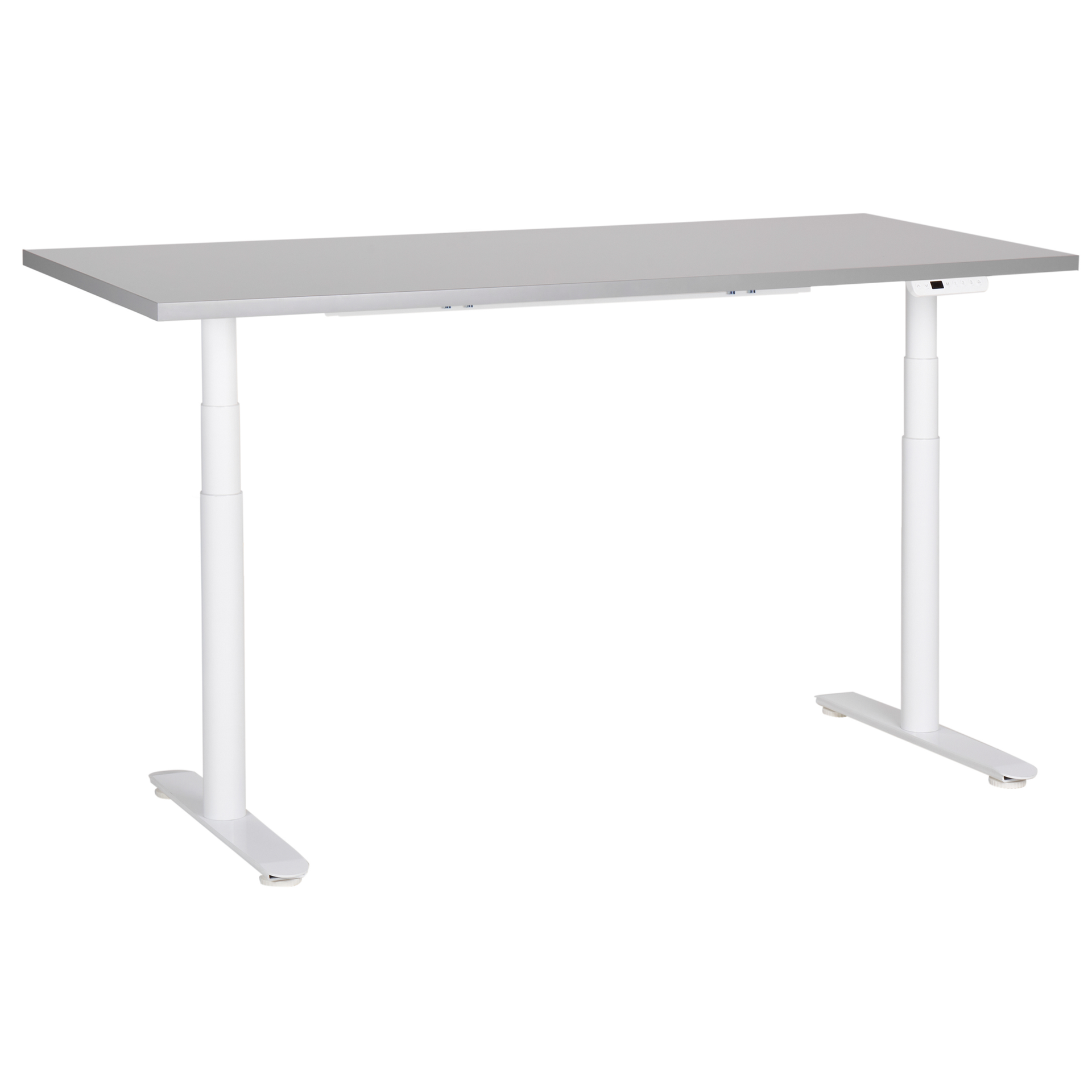 Фото - Офісний стіл Biurko regulowane elektrycznie 160 x 72 cm szaro-białe DESTINAS