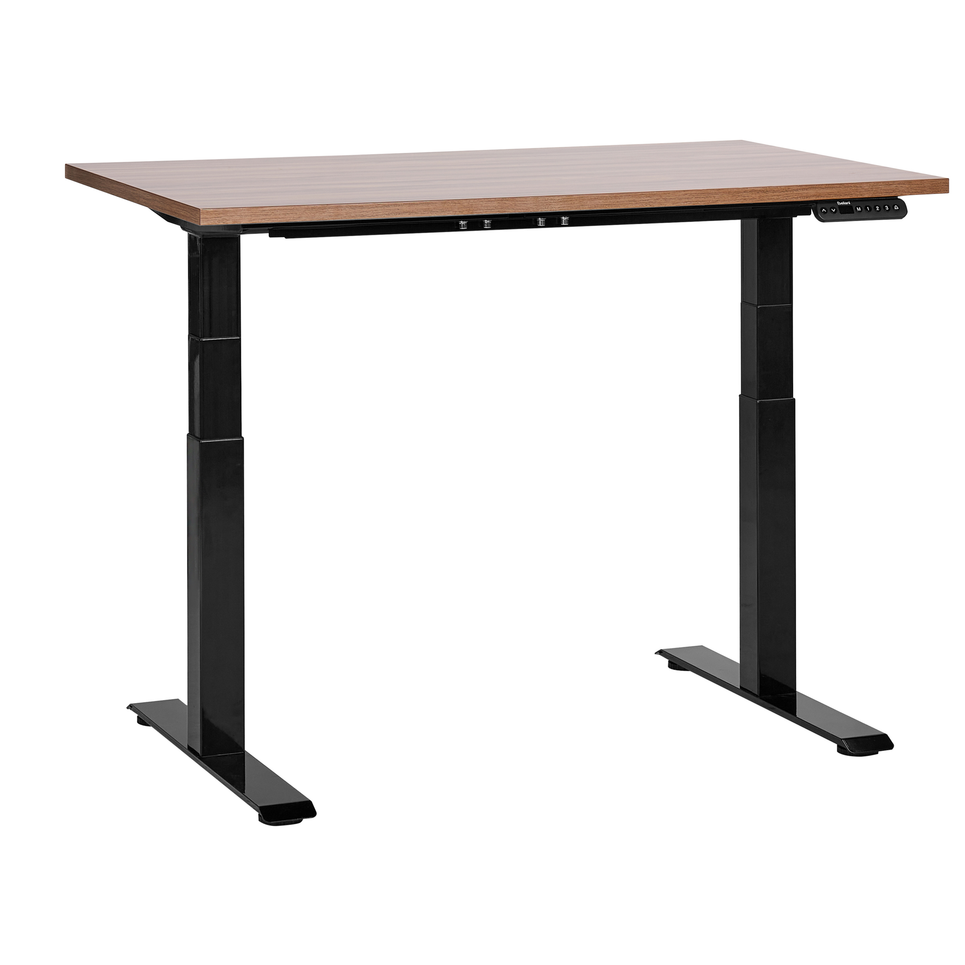 Фото - Офісний стіл Biurko regulowane elektrycznie 120 x 72 cm ciemne drewno z czarnym DESTINE